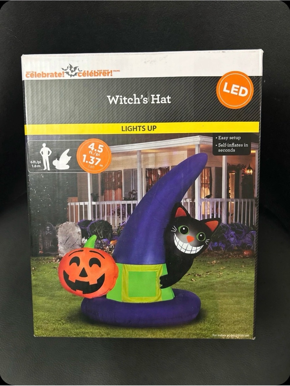 BNIB 🆕 Halloween LED Inflatable Decoration Witch's Hat